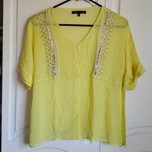 Yellow see through blouse